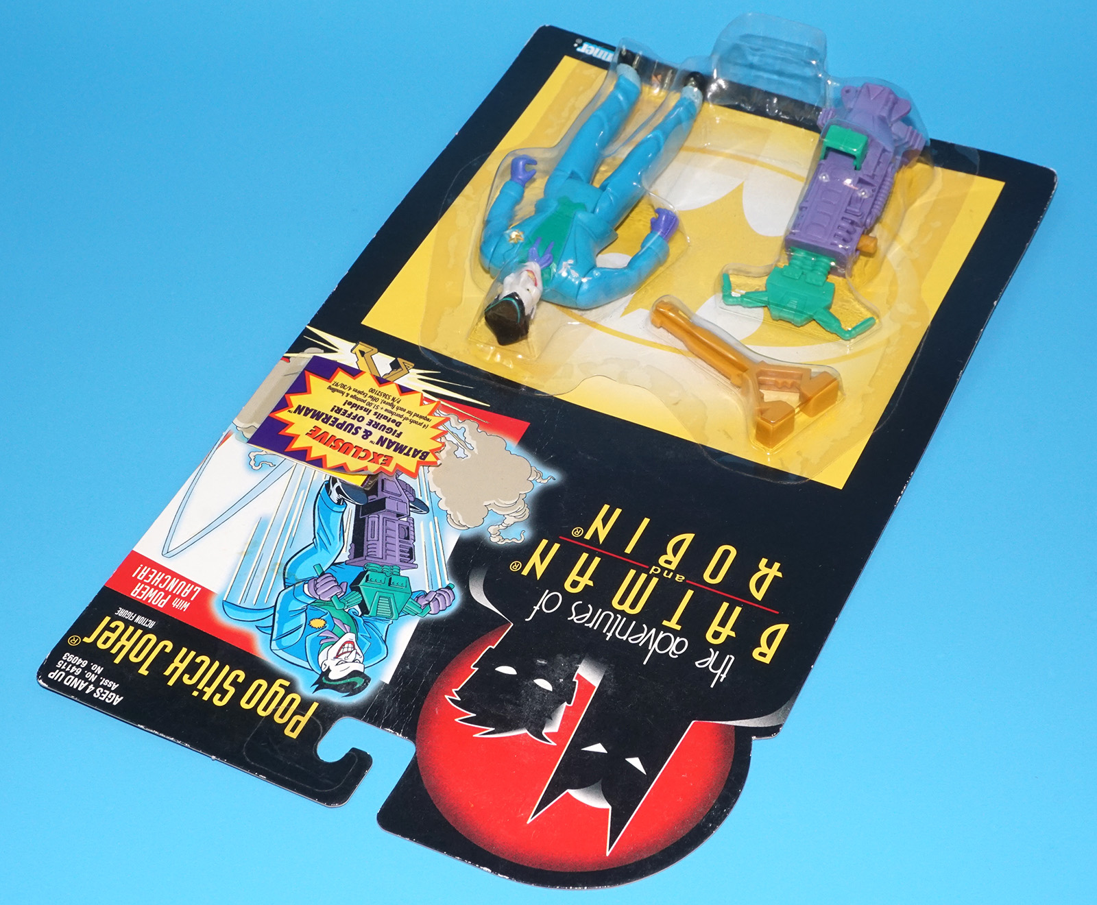 BATMAN & ROBIN ANIMATED ADVENTURES POGO-STICK JOKER MOC MOSC US CARD 1995 KENNER - Image 4
