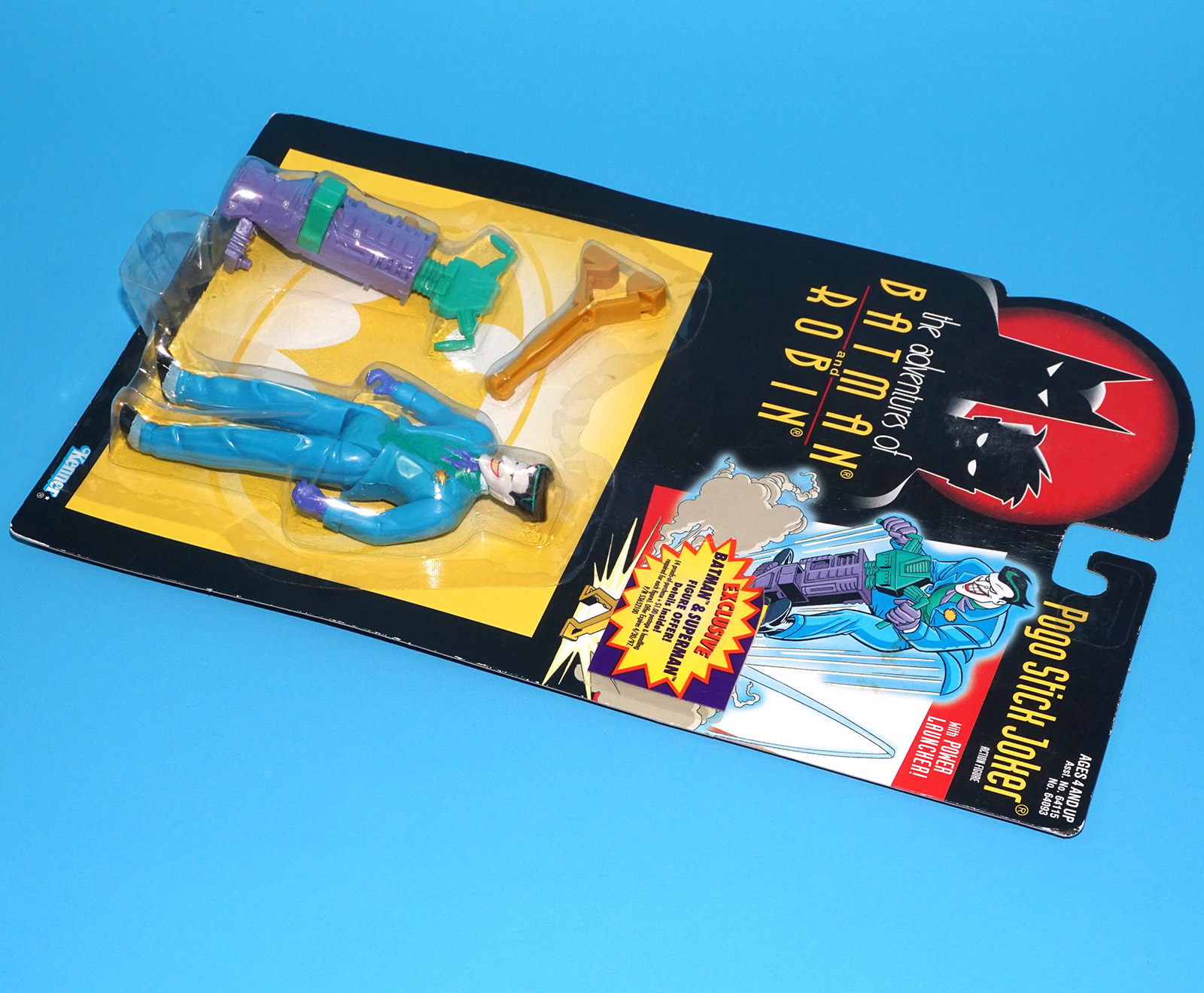 BATMAN & ROBIN ANIMATED ADVENTURES POGO-STICK JOKER MOC MOSC US CARD 1995 KENNER - Image 5