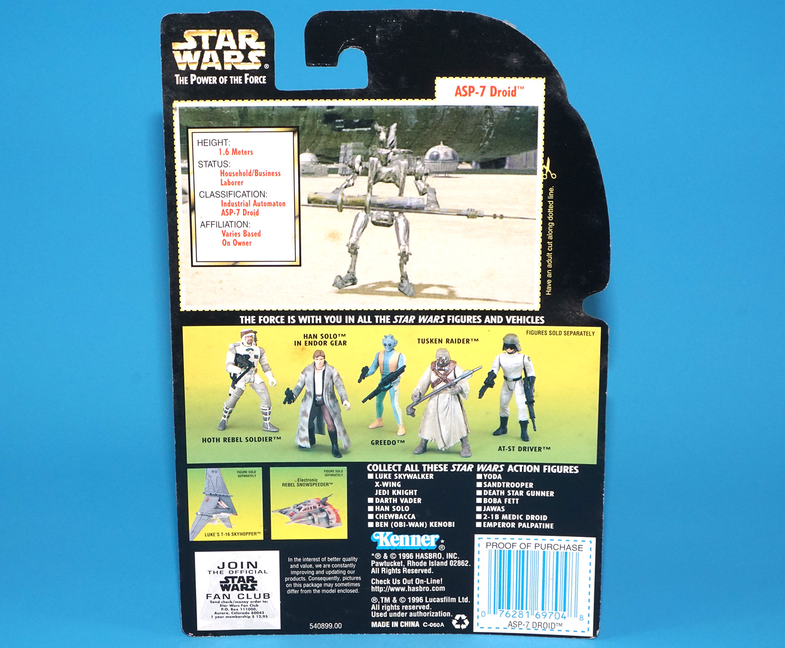 STAR WARS POTF2 ASP-7 MOC MOSC US CARD 1996 KENNER - Image 6