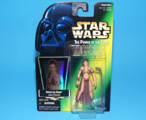 STAR WARS POTF2 PRINCESS LEIA ORGANA JABBA’S PRISONER MOC MOSC US CARD 1997 KENNER