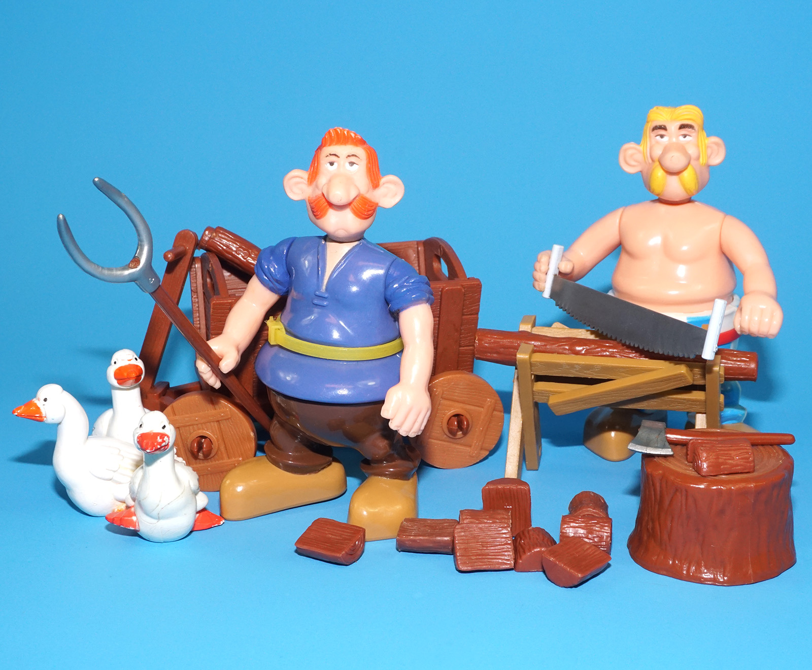 ASTERIX PLAY ACTION FIGURES 6238 GAULISH FARMERS 100% COMPLETE 1980 TOYCLOUD - Image 3