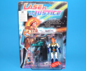 LASER OF JUSTICE FUTURISTIC RANGER ACTION FIGURE MOC MOSC SEALED CARD 1986 LUCKY BELL