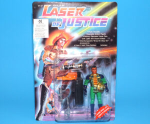 LASER OF JUSTICE FUTURISTIC RANGER ACTION FIGURE MOC MOSC SEALED CARD 1986 LUCKY BELL