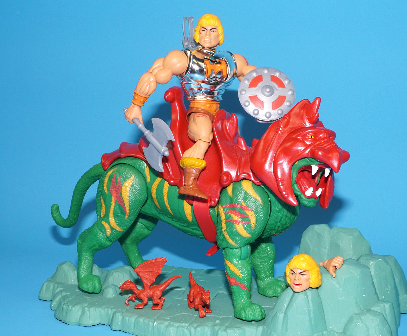 MOTU MASTERS OF THE UNIVERSE ORIGINS BATTLE CAT & BATTLE ARMOR HE-MAN SET 100% COMPLETE 2021 MATTEL - Image 3
