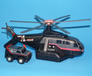 A-TEAM ROUGH RIDERS COMMAND CHOPPER & MOTORIZED ENFORCER VAN 100% COMPLETE 1983 LJN WORKS!