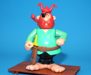 ASTERIX PLAY ACTION FIGURES 6224 PIRATE CAPTAIN REDBEARD 100% COMPLETE 1984 CEJI TOYCLOUD