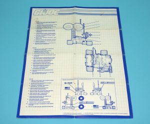 1989 GI JOE RADAR RAT SPARE BLUEPRINT INSTRUCTIONS EURO BENELUX HASBRO