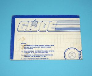 1989 GI JOE RADAR RAT SPARE BLUEPRINT INSTRUCTIONS EURO BENELUX HASBRO