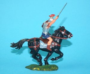 ELASTOLIN 4CM 40MM SERIES No 8459 MOUNTED ROMAN SOLDIER HORSE RIDER 1960s GERMAN
