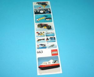 LEGO 663 LEGOLAND HOVERCRAFT ORIGINAL SPARE INSTRUCTIONS 1970s LEGO GROUP