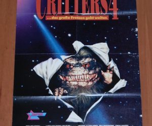 ORIGINAL MOVIE POSTER CRITTERS 4 1992 GERMAN FOLDED RENTAL VIDEO STORE SINGLE