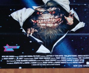 ORIGINAL MOVIE POSTER CRITTERS 4 1992 GERMAN FOLDED RENTAL VIDEO STORE SINGLE