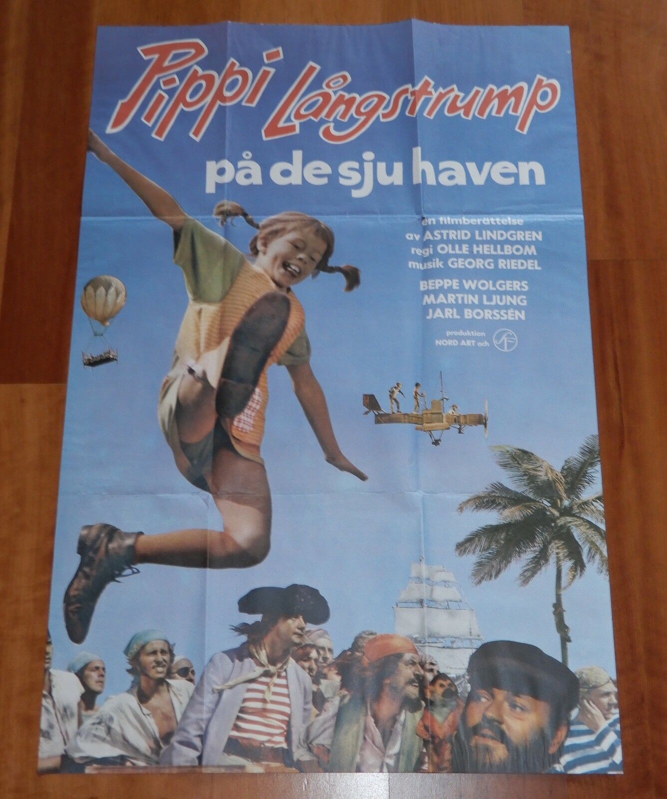 ORIGINAL MOVIE POSTER PIPPI IN THE SOUTH SEAS 1970 SWEDISH FOLDED - Image 2