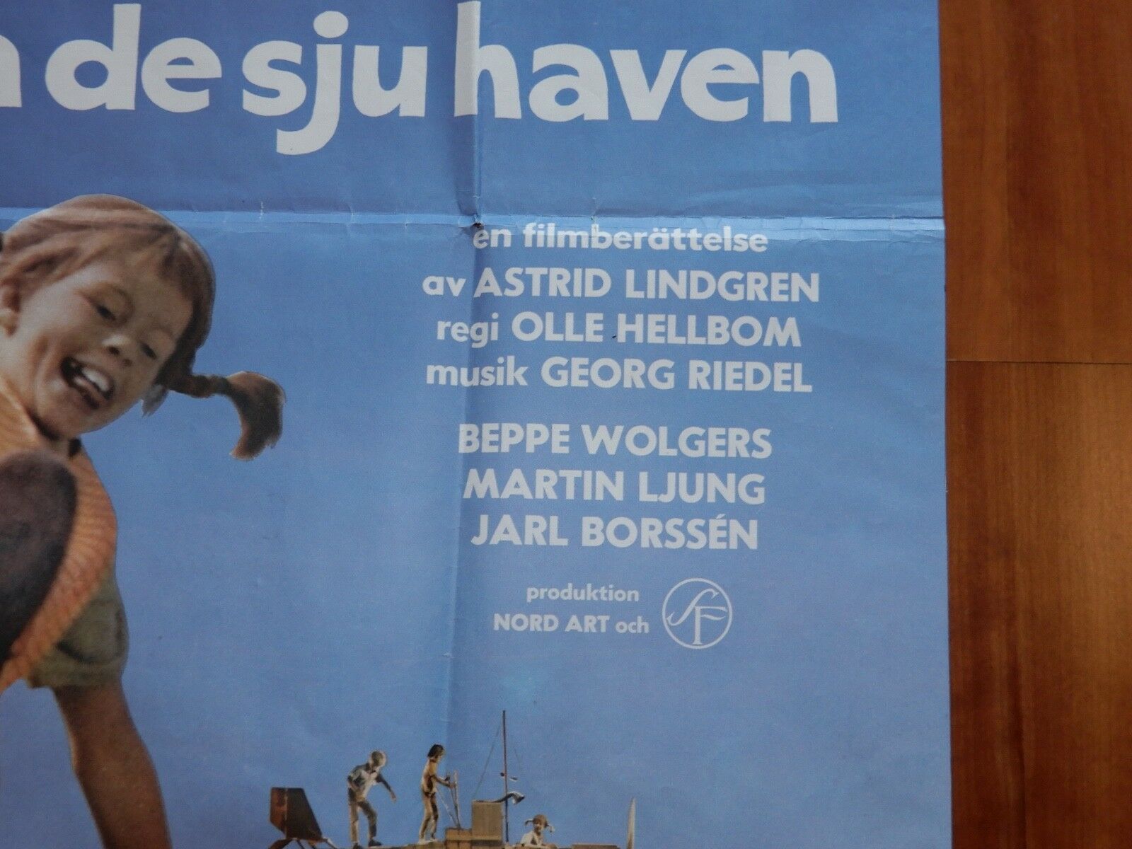 ORIGINAL MOVIE POSTER PIPPI IN THE SOUTH SEAS 1970 SWEDISH FOLDED - Image 3