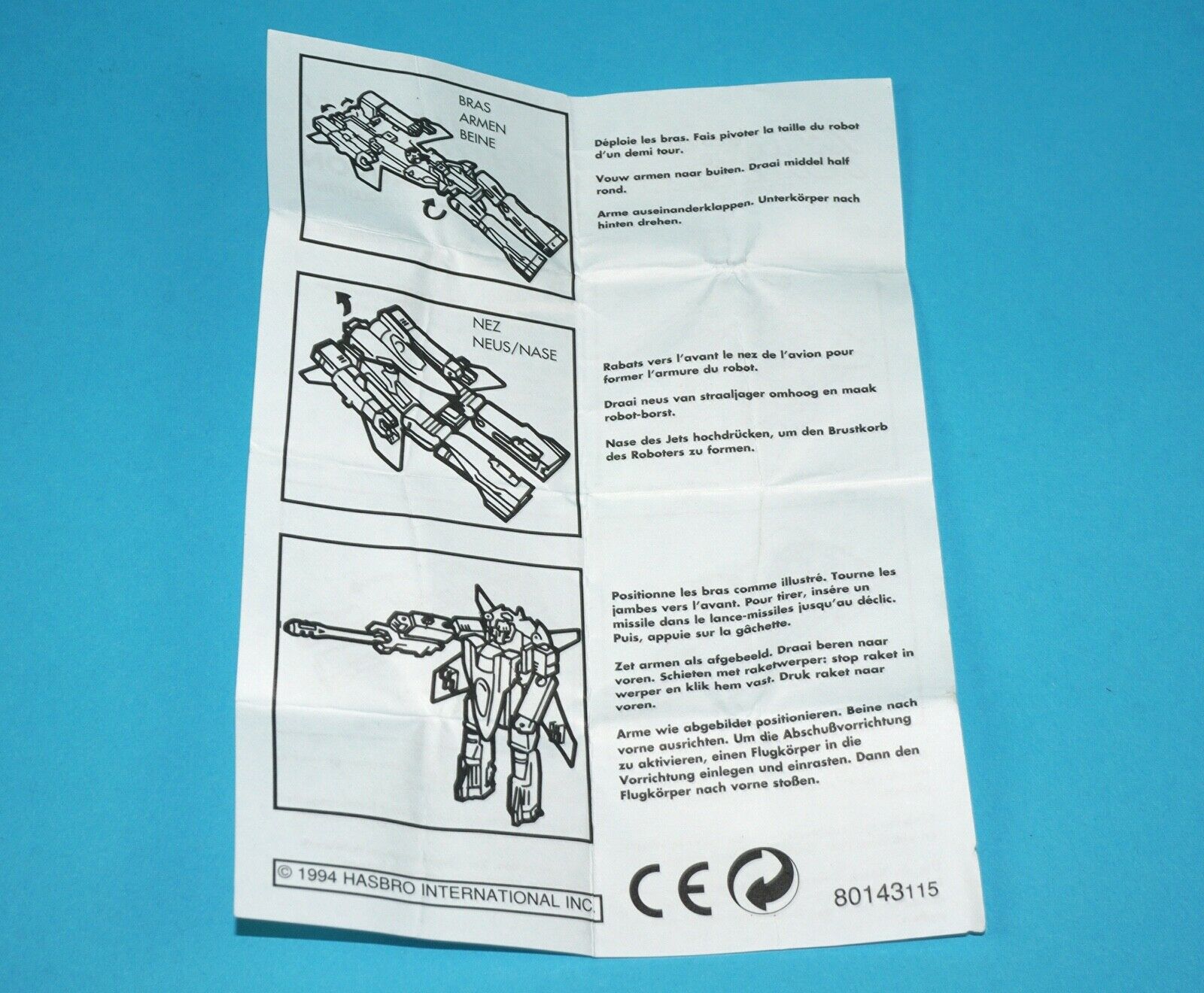 TRANSFORMERS G2 CYBERJETS SPACE CASE INSTRUCTIONS 1995 HASBRO - Image 2