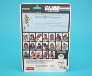 1990 GI JOE 1986 ICEBERG v1 UNCUT FILE CARD CARDBACK FUNSKOOL INDIA HTF