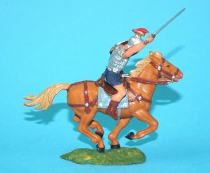 ELASTOLIN 4CM 40MM SERIES No 8459 MOUNTED ROMAN SOLDIER HORSE RIDER 1960s GERMAN