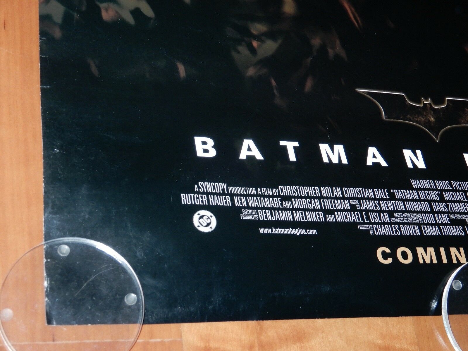 ORIGINAL MOVIE POSTER BATMAN BEGINS 2005 UNFOLDED ADVANCE ONE SHEET original-movie-poster-batman-begins-2005-unfolded-advance-one-sheet
