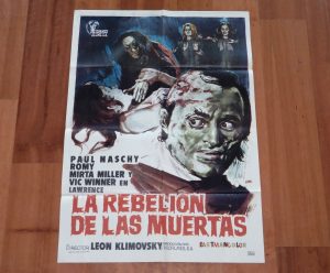 ORIGINAL MOVIE POSTER VENGEANCE OF THE ZOMBIES ‘REBELLION DE LAS MUERTAS’ 1976