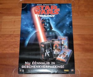ORIGINAL MOVIE POSTER STAR WARS TRILOGY 1995 VHS GIFT BOX DUTCH SHOP PROMO