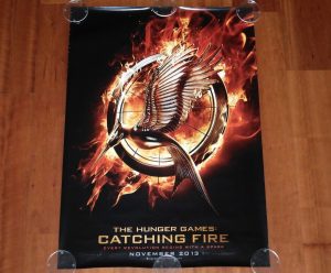 ORIGINAL MOVIE POSTER THE HUNGER GAMES CATCHING FIRE 2013 UNFOLDED DS TEASER ONE