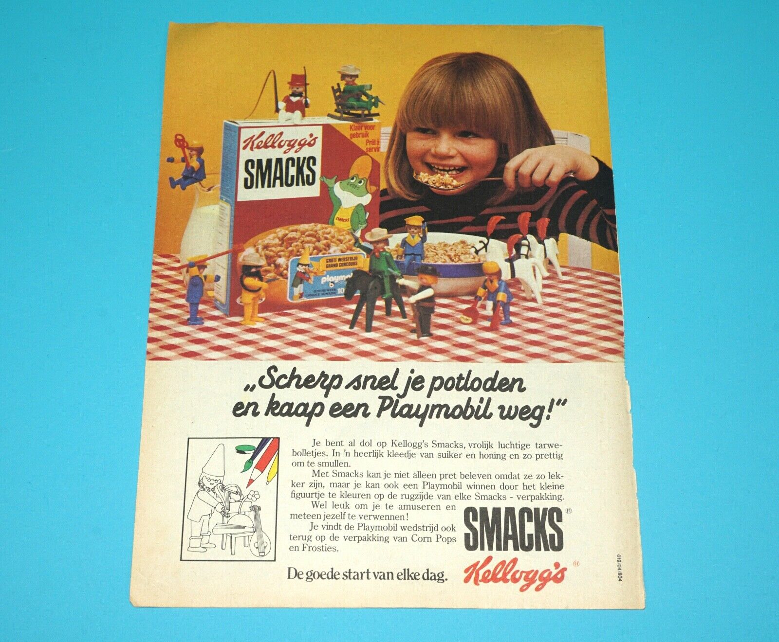 PLAYMOBIL MAGAZINE ADVERT 1980s KUIFJE BENELUX GEOBRA KELLOG'S MAIL-IN