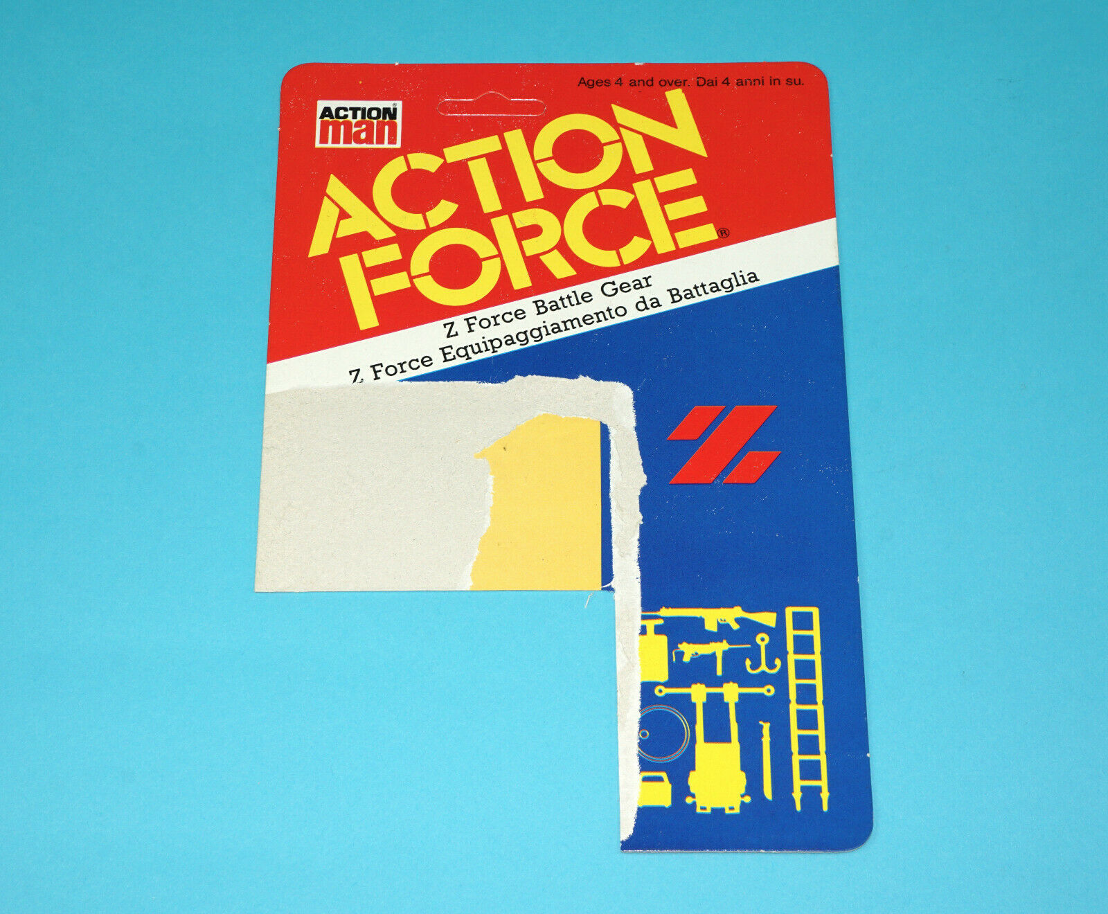 1983 GI JOE ACTION FORCE Z FORCE BATTLE GEAR CARDBACK PALITOY