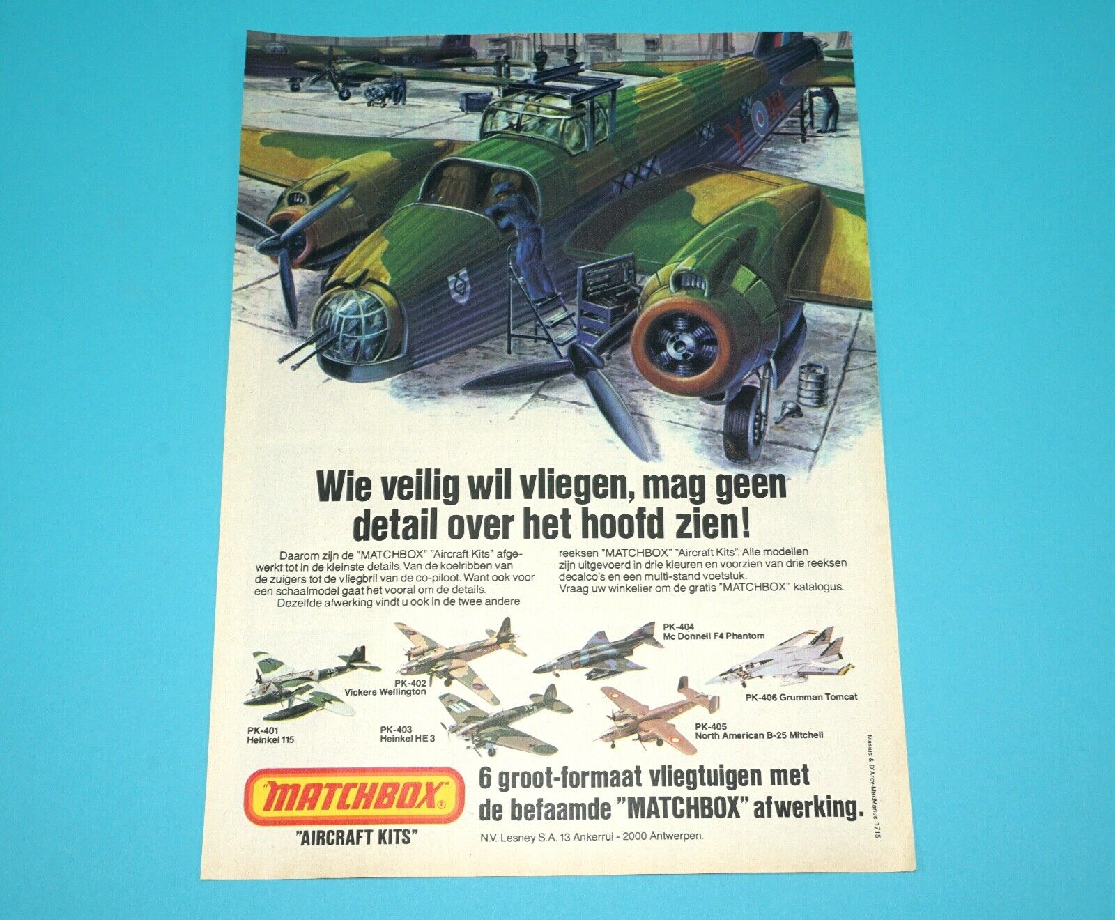 MATCHBOX MODEL KITS MAGAZINE ADVERT 1980s LESNEY KUIFJE BENELUX