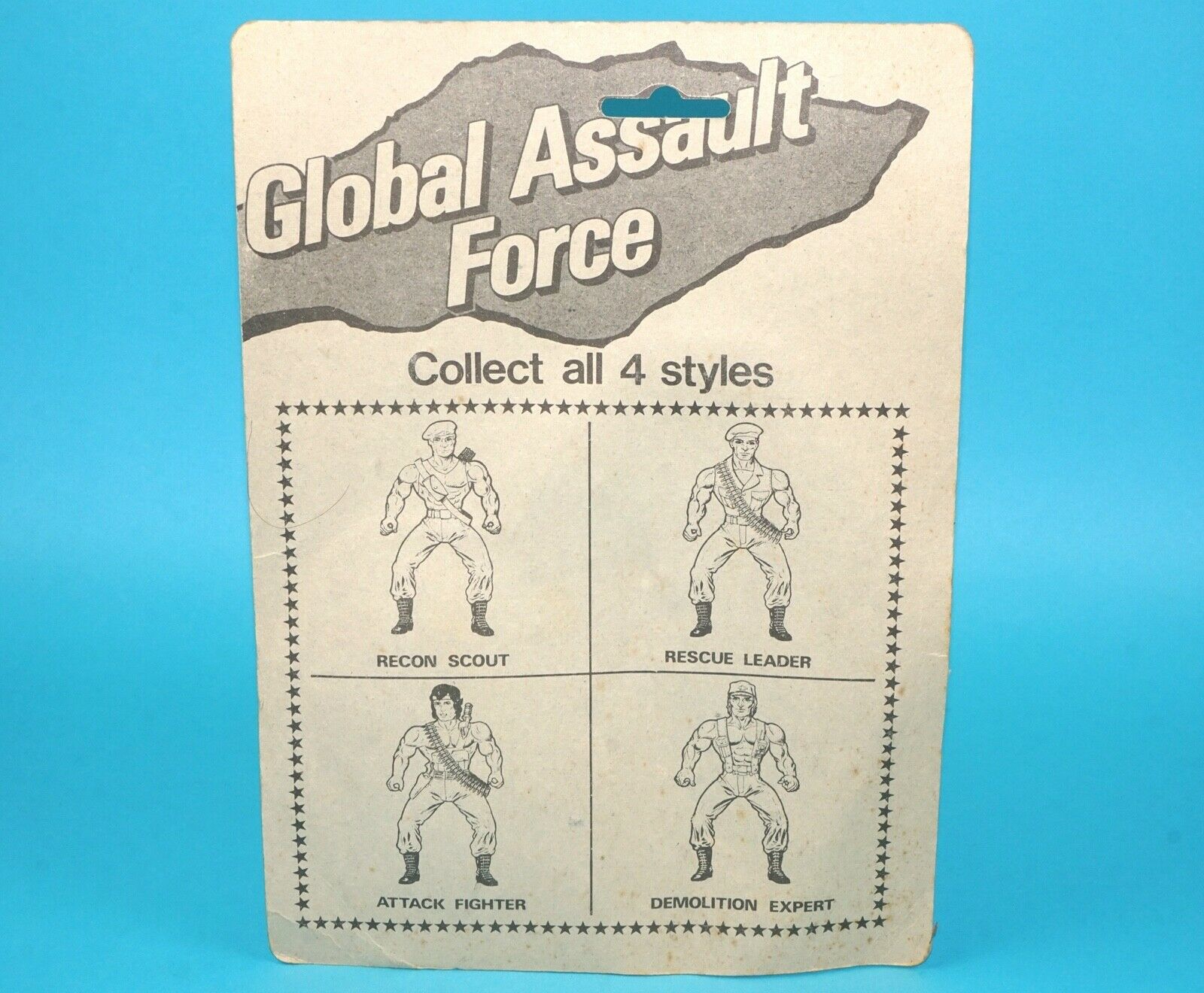 MOTU KO GLOBAL ASSAULT FORCE UNCUT CARDBACK HEADER CARD 1980s MADISON - Image 2