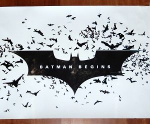 ORIGINAL MOVIE POSTER BATMAN BEGINS 2005 UNUSED DUTCH CINEMA WINDOW CLING