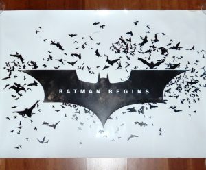 ORIGINAL MOVIE POSTER BATMAN BEGINS 2005 UNUSED DUTCH CINEMA WINDOW CLING