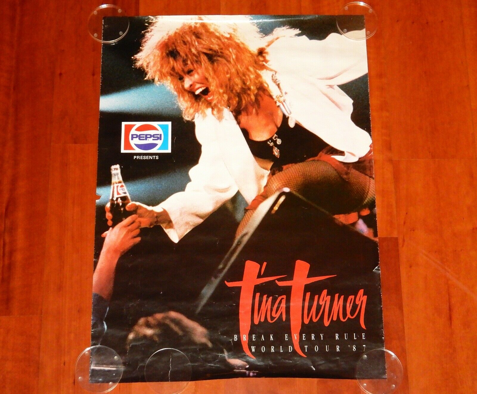 ORIGINAL TINA TURNER BREAK EVERY RULE WORLD TOUR 1987 PEPSI COLA PROMO POSTER