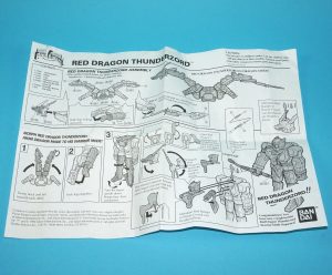 MMPR POWER RANGERS RED DRAGON THUNDERZORD ORIGINAL SPARE INTRUCTIONS 1995 BANDAI