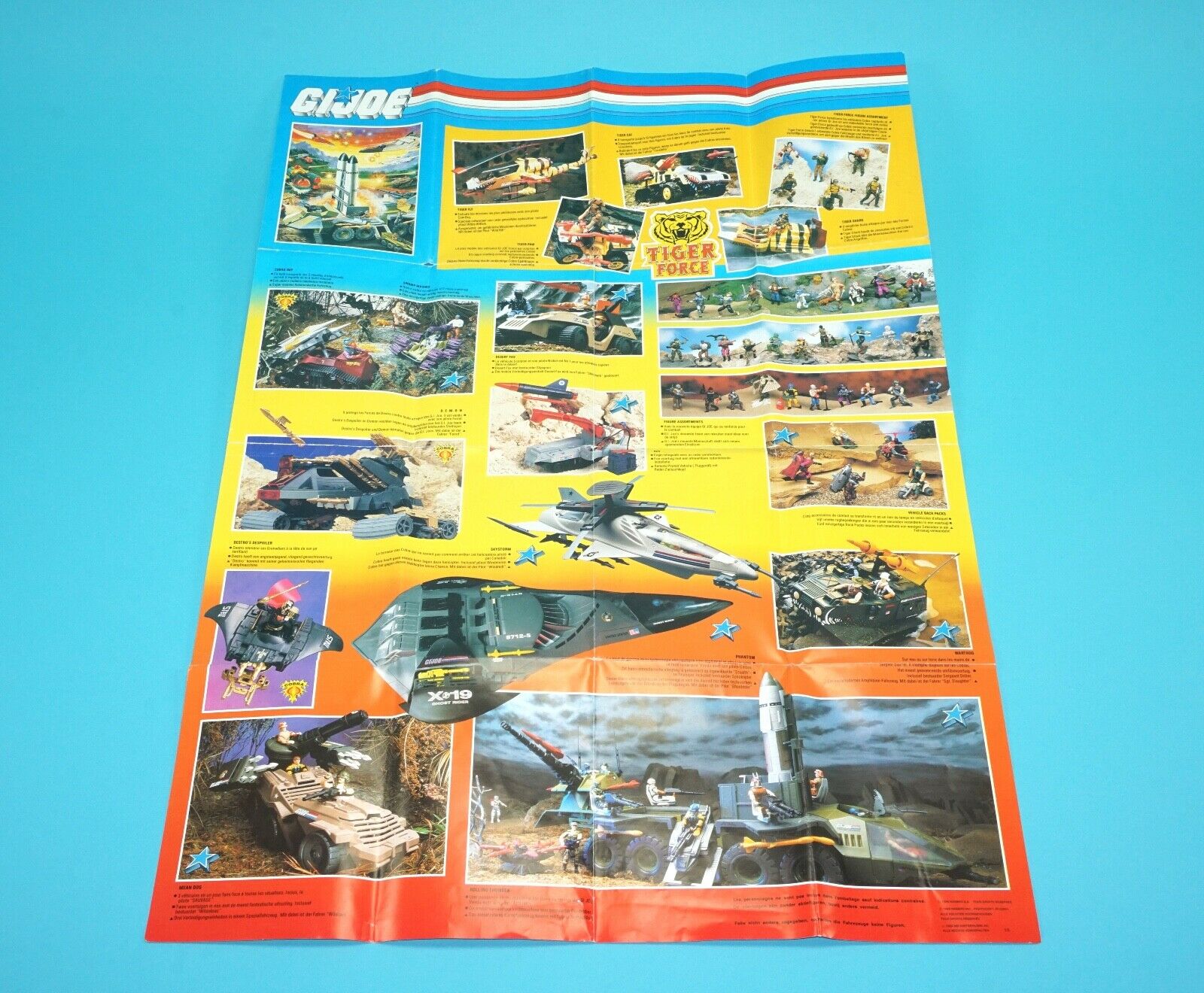 1988 GI JOE TIGER FORCE TIGER PAW SPARE BLUEPRINT INSTRUCTIONS NL FR GER EURO - Image 2