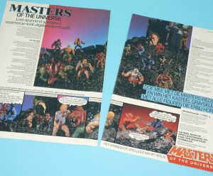 MOTU HE-MAN MASTERS OF THE UNIVERSE MAGAZINE ADVERT DOUBLE PAGE 1983 DONALD DUCK