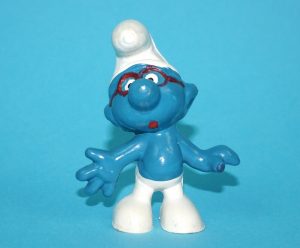 SMURFS 20006 BRAINY SMURF HONG KONG COO 1969 SCHLEICH