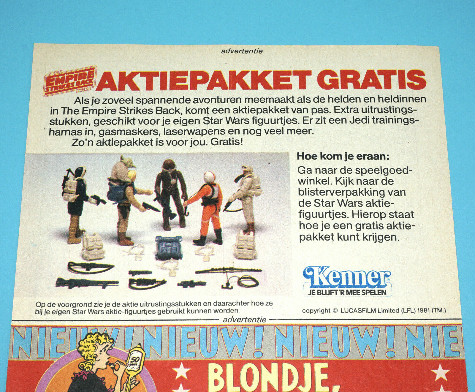 STAR WARS CLIPPER MAGAZINE ADVERT ESB 1982 DONALD DUCK HOLLAND KENNER