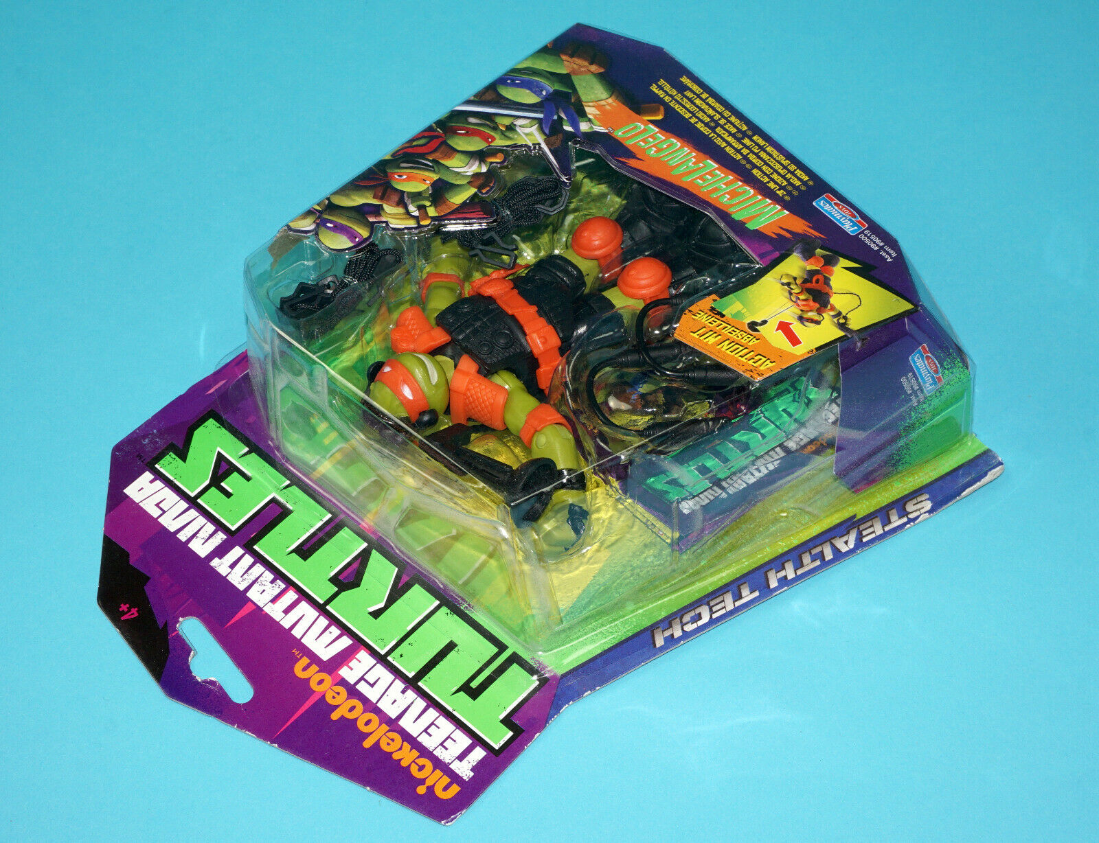 TMNT NICKELODEON TEENAGE MUTANT NINJA TURTLES STEALTH TECH MICHELANGELO MOC MOSC EURO CARD 2013 PLAYMATES - Image 3