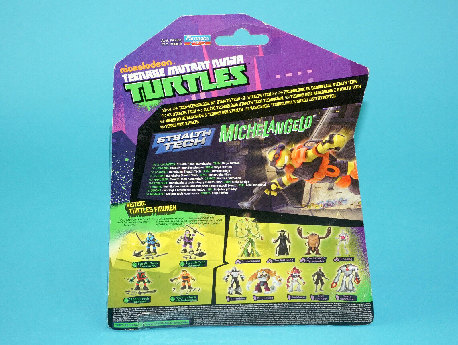 TMNT NICKELODEON TEENAGE MUTANT NINJA TURTLES STEALTH TECH MICHELANGELO MOC MOSC EURO CARD 2013 PLAYMATES - Image 4