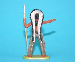 ELASTOLIN 4CM 40MM SERIES No. 6801 NATIVE AMERICAN INDIAN CHIEF 1960s GERMANY