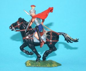 ELASTOLIN 4CM 40MM SERIES No 8457 MOUNTED ROMAN SOLDIER HORSE RIDER 1960s GERMAN