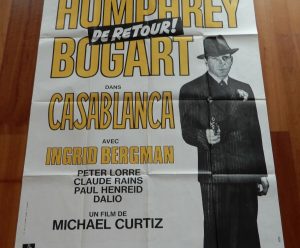 ORIGINAL MOVIE POSTER CASABLANCA 1942 FRENCH ONE PANEL 1970 RE-ISSUE BOGART