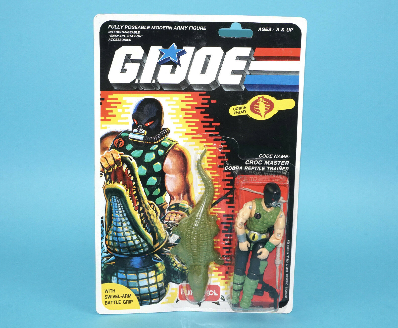 1987 GI JOE CROC-MASTER v1 MOC MOSC 2005 FUNSKOOL INDIA RUSSIAN CARD