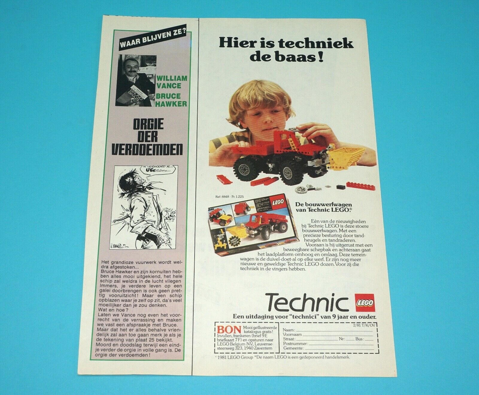 LEGO MAGAZINE ADVERT TECHNIC 1980s KUIFJE BENELUX