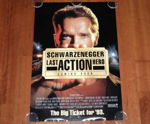 ORIGINAL MOVIE POSTER LAST ACTION HERO 1993 UNFOLDED DS ADVANCE ONE-SHEET
