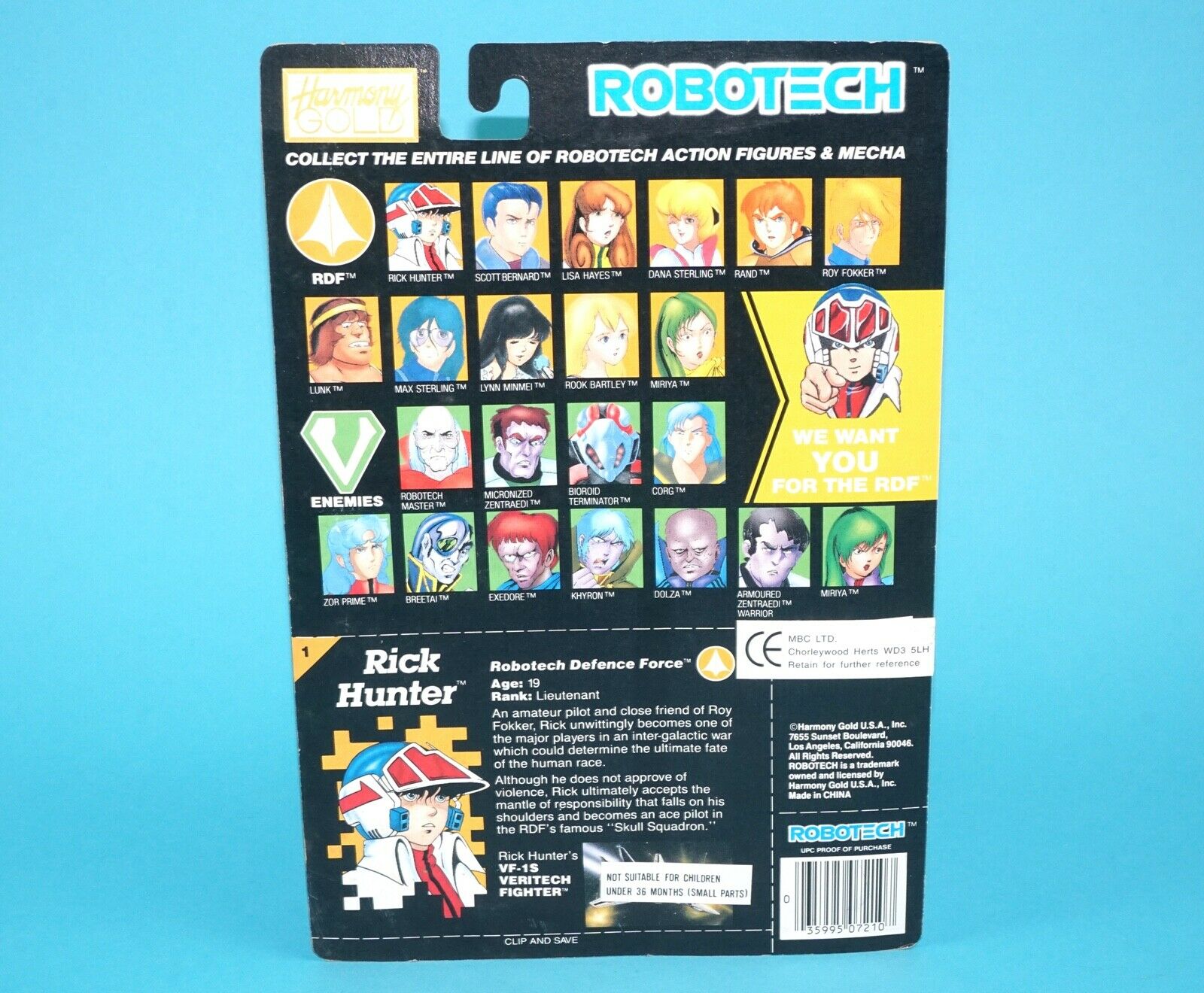 ROBOTECH RICK HUNTER MOC MOSC US CARD 1992 HARMONY GOLD - Image 7