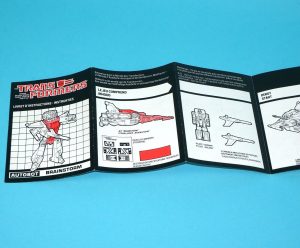 TRANSFORMERS G1 ORIGINAL SPARE INSTRUCTIONS HEADMASTERS BRAINSTORM NL FR EURO 1987 HASBRO