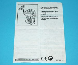 TRANSFORMERS G2 GO-BOTS FIRECRACKER INSTRUCTIONS 1995 HASBRO EURO