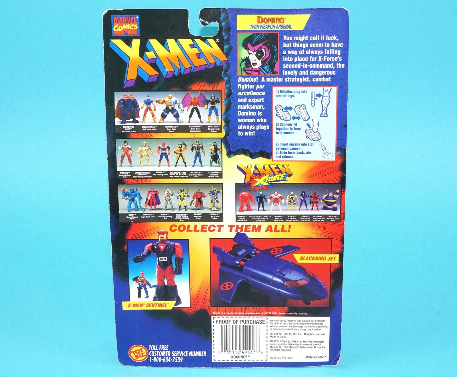 MARVEL X-MEN X-FORCE DOMINO MOC MOSC 1995 TOY BIZ - Image 6