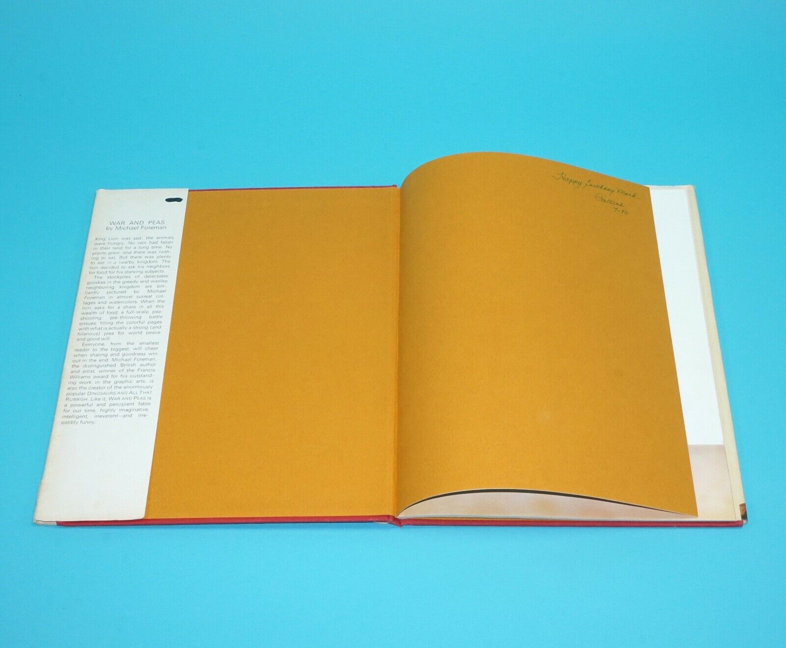 MICHAEL FOREMAN WAR AND PEAS 1974 FIRST UK HARDBACK EDITION - Image 3